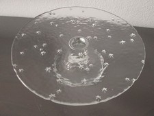 Tortenplatte Kuchenplatte Waffelteller Glas 22 cm klein rund mit Fuß Sterne TOP