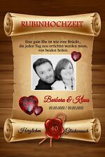 URKUNDE - RUBINHOCHZEIT  - 40