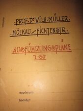 41452 Original Pläne Leipzig Mölkau 1907 Wohnhaus Fichtestraße Parz 148 1:50