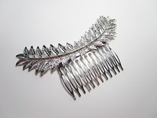 Boho Vintage Haarkamm Haarschmuck Kopfschmuck Metall Blätterranke gold silber