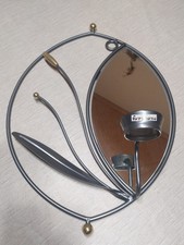 Heim Deko Formano Wandkerzenhalter aus Metall m. Spiegel Oval ca. 39x29x12 cm