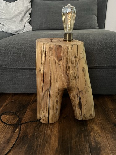 Lampe holz handarbeit - lampe, unikat