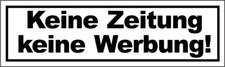 3x Keine Zeitung keine Werbung! Aufkleber, Klebeschilder 