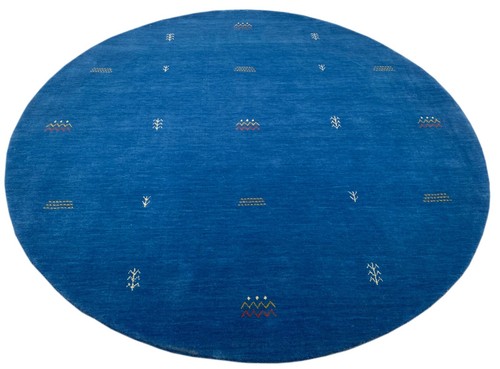 Rund gabbeh blau teppich - rund,