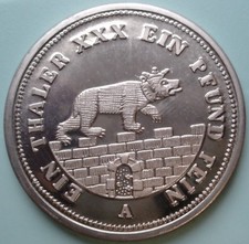 DDR - Medaille - Stadt Bernburg Wappen EIN THALER xxx EIN PFUND FEIN A 1996