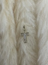 585 GOLD Anhänger Kreuzanhänger.Gelbgold/Weissgold.neues Kreuz+Etikett!2farbig