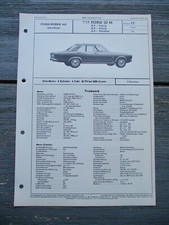 Ford P7a 20M 41F 42F 43F Coupe Prospekt VDA Typenblatt 11 152  12/67
