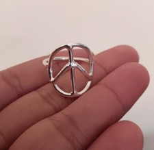 Solid 925 Silver Peace Ring