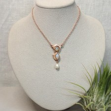 Jugendstil Kette Opal Collier Halskette Sterling Silber 925/- rosé vergoldet