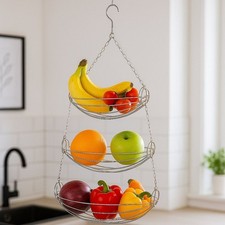 Obstkorb Hängekorb Gemüsekorb 3Etagen 70 cm  Hänge Regal Obst Essen Küche Decke