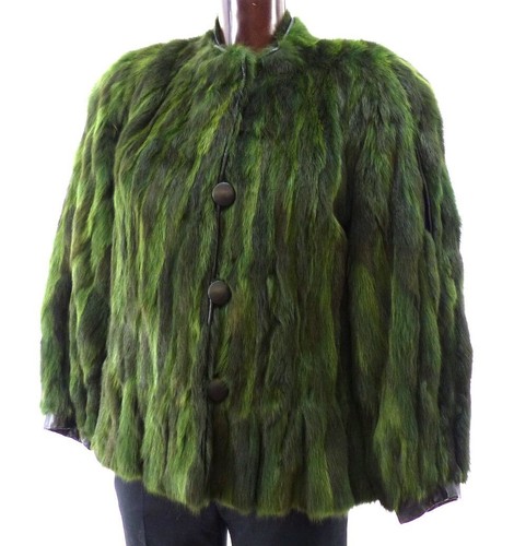 Pelzjacke grün kaninchen - grün,