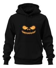 Halloween Grinsender Totenkopf Leuchtend Neon Gelb Horror Glühend Unisex Hoodie 
