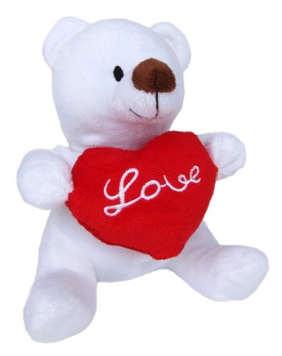 Teddybär mit herz weiss - herz,