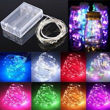 Lichterkette Batterie Micro Draht Beleuchtung Xmas String Licht 50/100/200 LED 