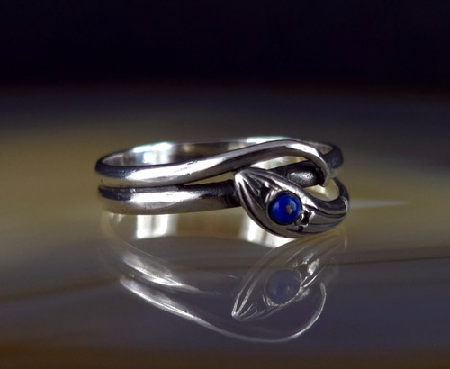 Ring silber 925 farbstein blau - 925,