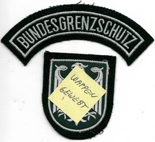 BGS Polizei 2-teilig 80er Abzeichen Patch BUNDESGRENZSCHUTZ BUNDESPOLIZEI gewebt