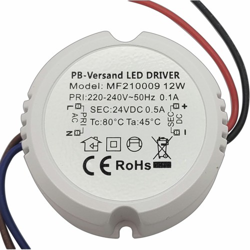 Led trafo 24v watt rund - 24v,