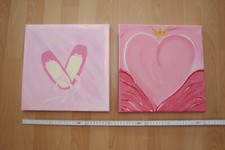 2 Selbstgemalte Bilder rosa