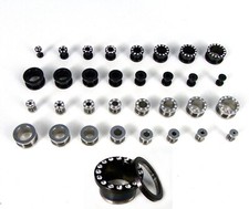 Tunnel Piercing Edelstahl Flash 1,5mm-14mm Schraubverschluss Ohrstecker Kristall