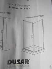 Dusar Glas 5 evolution Eckdusche 90x90x185 Schwingtür / Wandteil, mit Anleitung