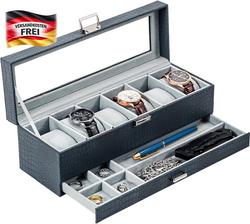 Uhrenbox mit fächern - uhrenbox,