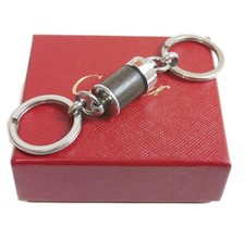 Authentischer Cartier Holz Schlüsselanhänger Metallic #6728