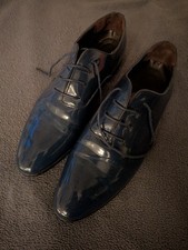 Herren Blaue Lack Schuhe Gr.46