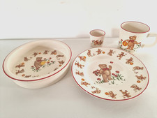4 Teile Kindergeschirr Mason's Porzellan Teddy Bears 1984 Ironstone England