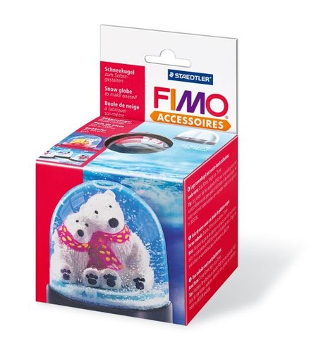 Fimo schneekugel rund - fimo,