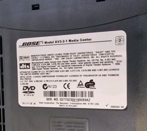 Bose series i - bose, 3•2•1