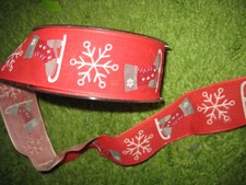 Weihnachtsband Schlittschuh Flocke,Organzaband ,Schleifenband Dekoband ,NEU!