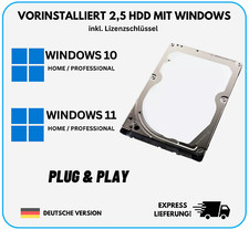 2,5 ZOLL Festplatte mit vorinstallierten Windows 10 Windows 11 NOTEBOOK LAPTOP