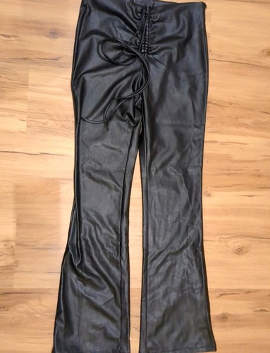 Lederimitathose schwarz - lederimitathose, in