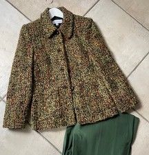 Blazer/Jacke 36 Bouclé grün/gelb etc. ungetragen PRESTIGE  ELEGANCE A PARIS