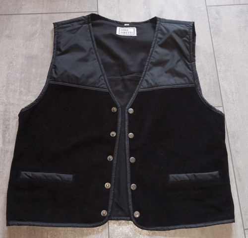 Damen weste schwarz mit leder - weste,