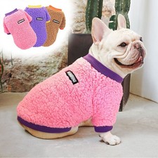 Fleece Hundepullover Warm Weste Hundemantel Winter Französische Bulldogge Mop^