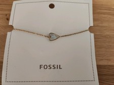 Neues Fossil Damen-Armband/ Gold/ Mit Perlmutt Herz / Mit Etikett & Verpackung