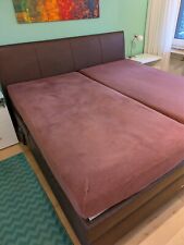 Boxspringbett von RUF, 2x2 m. braunes Kunstleder 