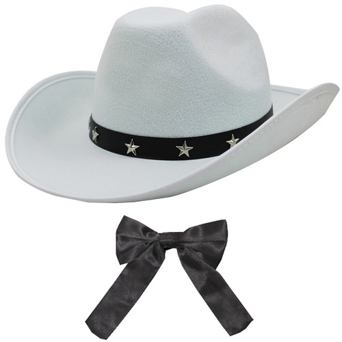 Weißer cowboyhut mit nieten - mit,