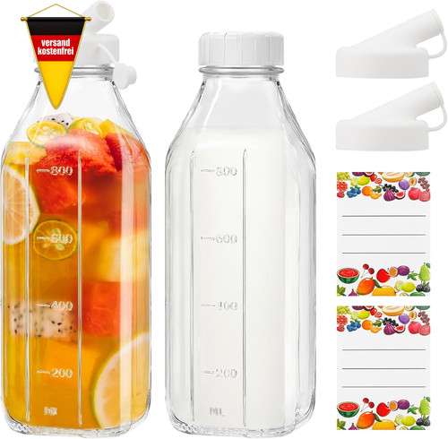 Stück glasflaschen mit - 1l,