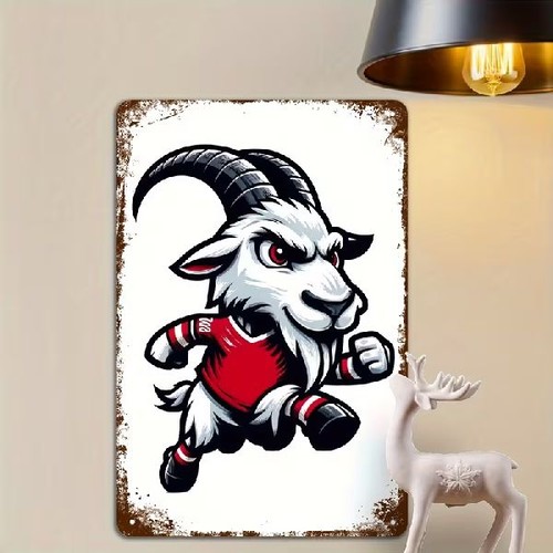 Blechschild ziege maskottchen - blechschild,