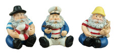 3er Set Figuren Mini Seeleute Kapitän Seemann Matrose maritime Dekoration
