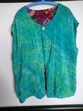 Seidenweste zum Wenden, (XL), gefüttert mit Wollvlies, unt Achselbreite 52cm