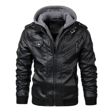 Herren PU-Lederjacke mit