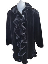 Samtvelourmantel schwarz, Harald Glööckler Pompöös Gr. 44 neu ungetragen