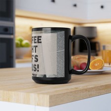 Schwarze Tasse mit "Kaffee