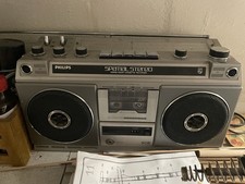 Philips Spatial Stereo 508 Kofferradio mit Kassettenrecorder 1980er Jahre