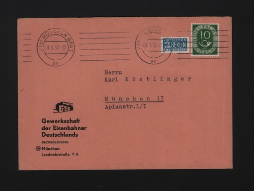München briefumschlag 1952 - mÜnchen,,