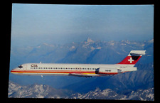 58497 AK  Airport Flugzeug  CTA MD 87 Schweiz Switzerland HB-IUB over Swiss Alps