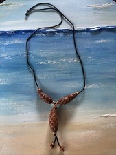 Halskette echte Pinienzapfen Lang Vintage 90er Selten Glücksbringer Symbol